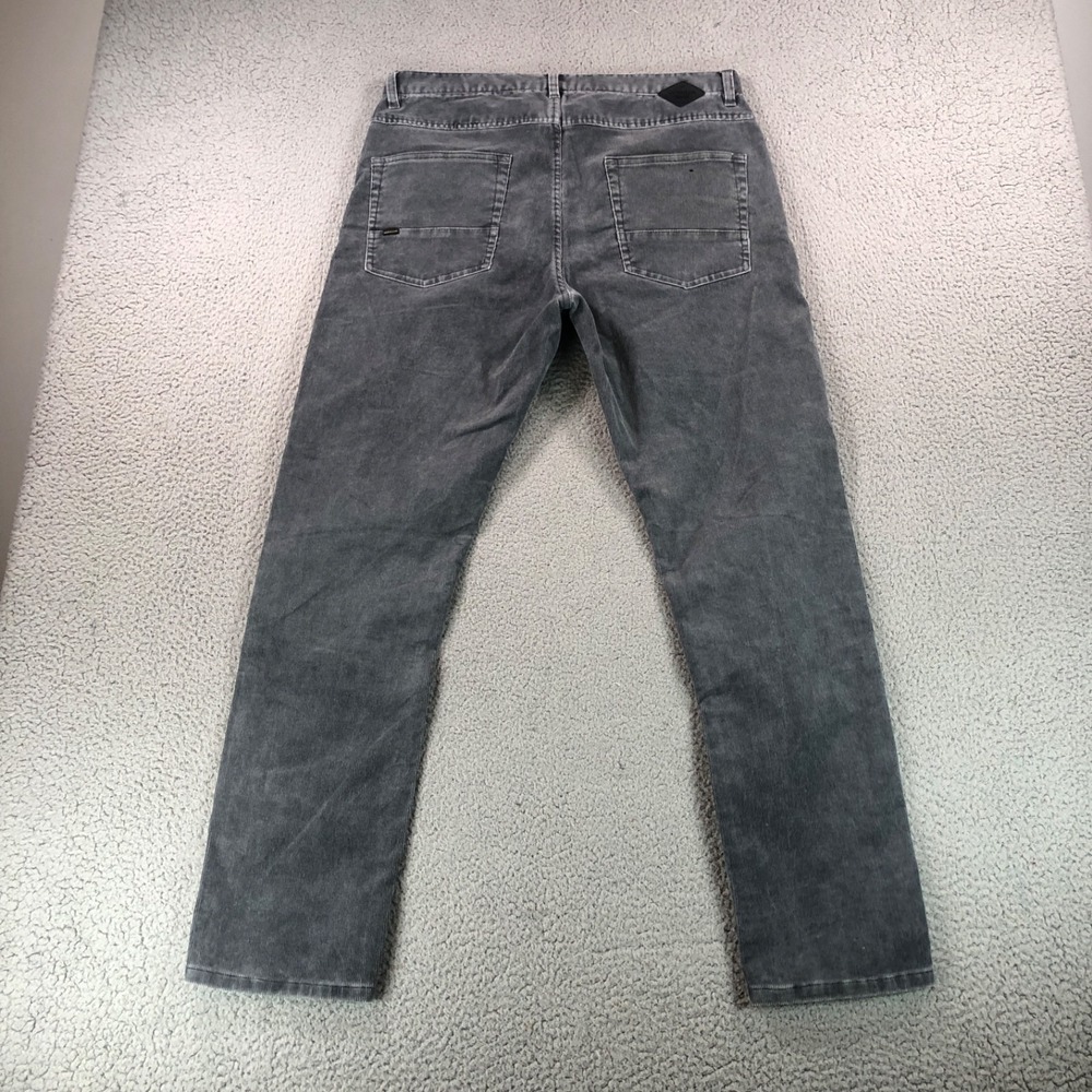 Quiksilver Pants Mens 34x31 Gray Corduroy Straight Tapered 5 Pocket Casual